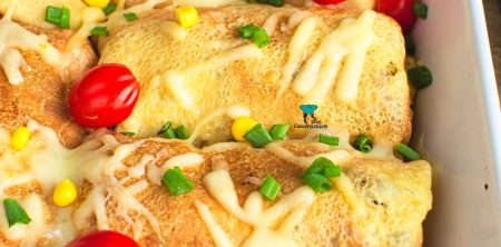 Naleśniki zapiekane z kurczakiem gyros i warzywami