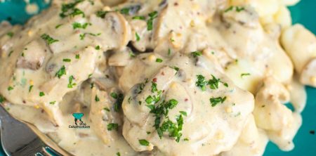 Kurczak w sosie musztardowym z pieczarkami