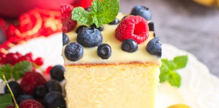 Sernik z mlekiem skondensowanym i białą czekoladą