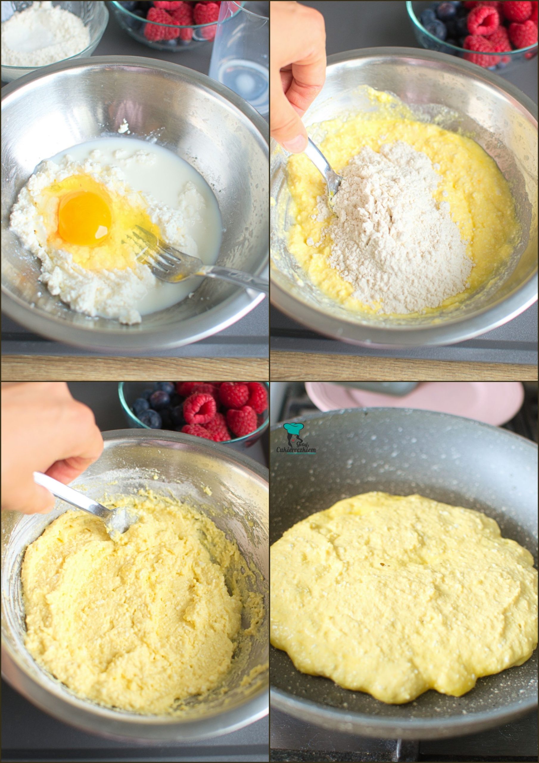 Przygotowanie omletu twarogowego