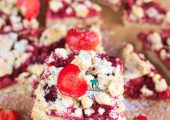 Crumble bars czyli batoniki z truskawkami