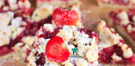 Crumble bars czyli batoniki z truskawkami