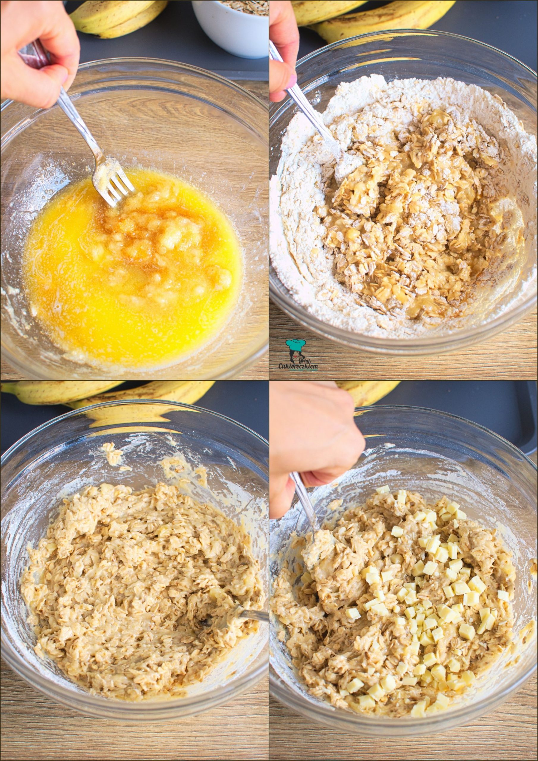 Przygotowanie ciastek bananowych