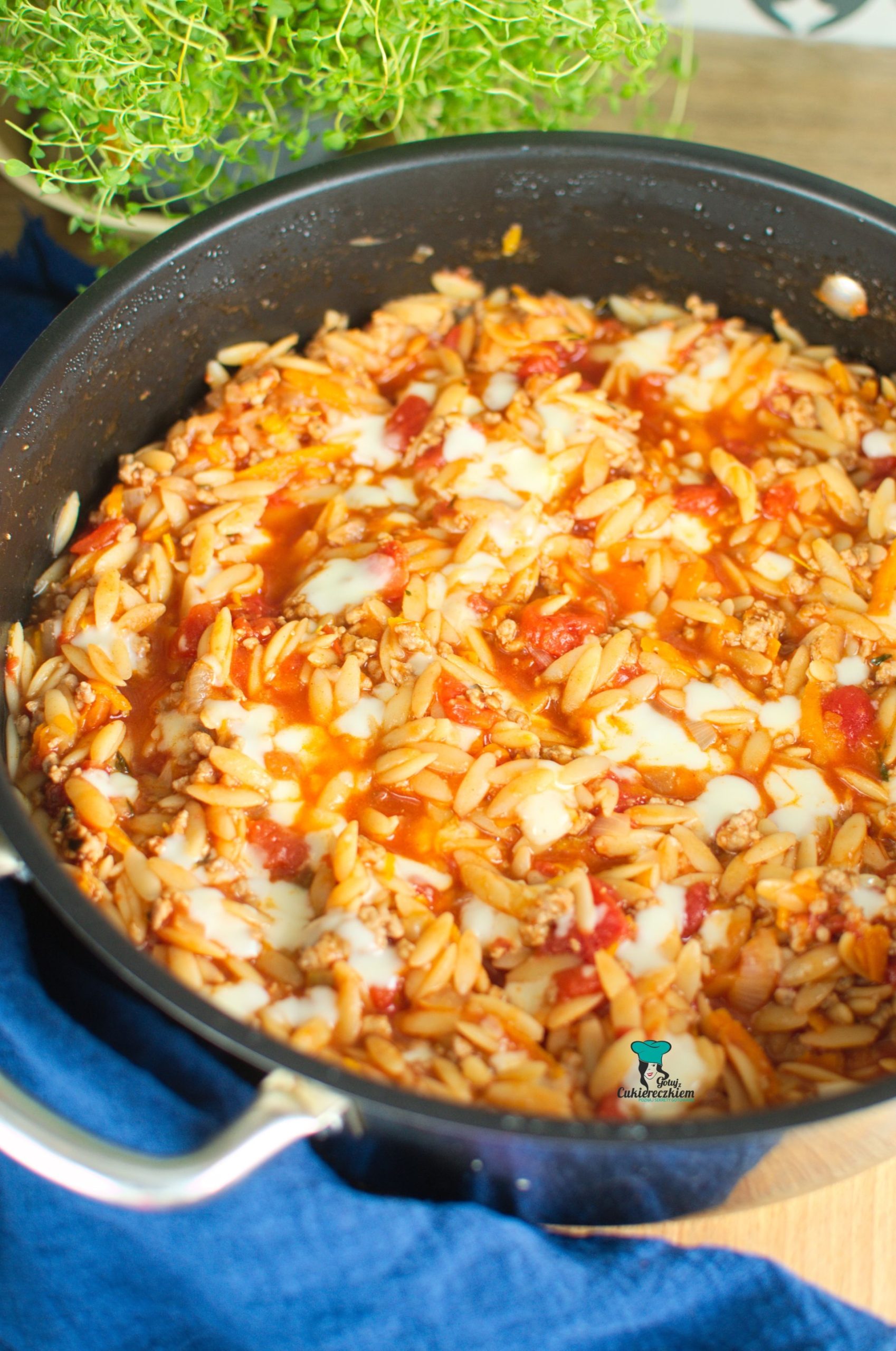 Orzo z mięsem mielonym