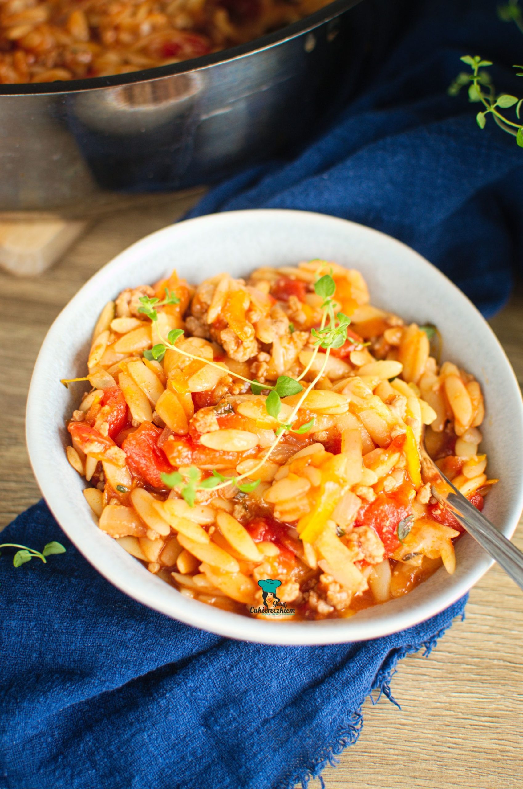 Orzo z mięsem mielonym