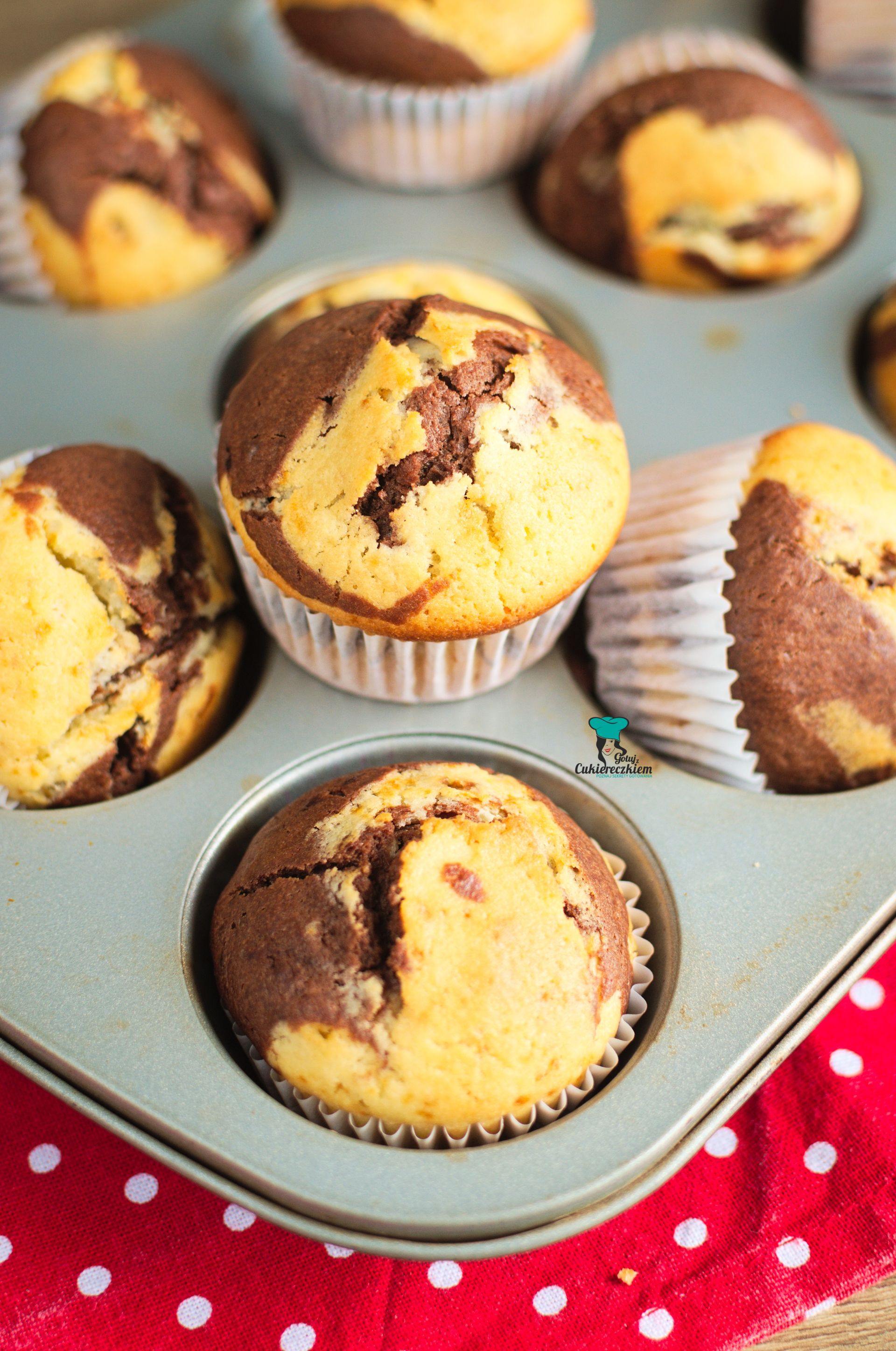 Muffinki łaciate czyli muffinki zebra