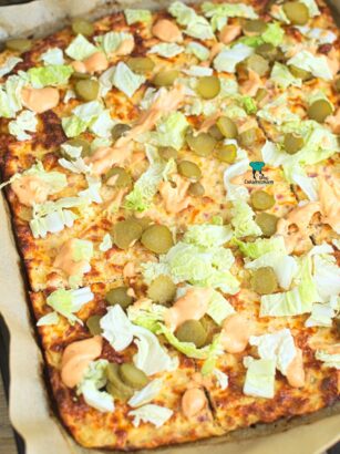 Pieczony placek a'la cheeseburger