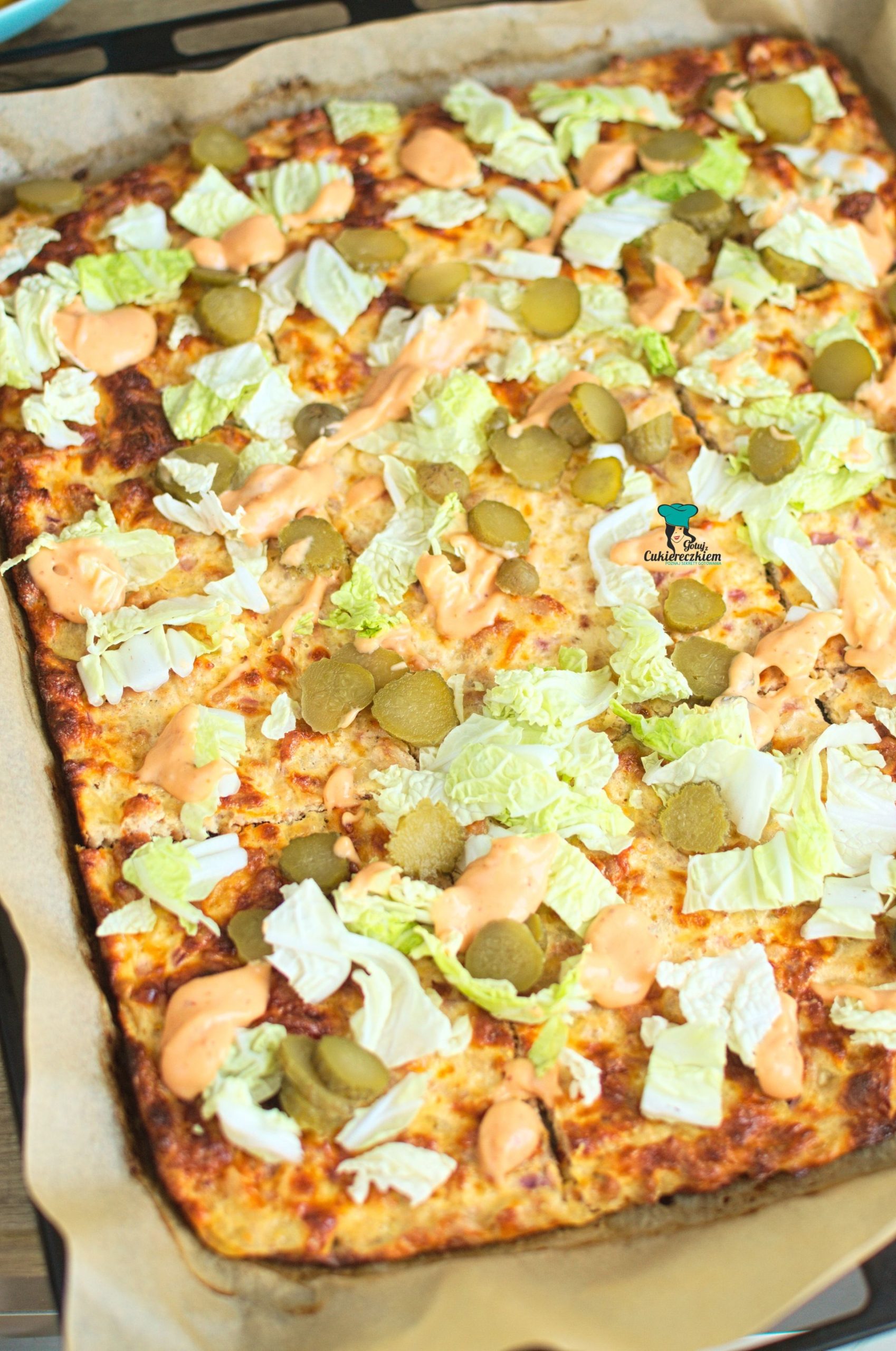 Pieczony placek a'la cheeseburger